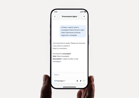 An image showing the conversational intake process of the Procurement AI Agent